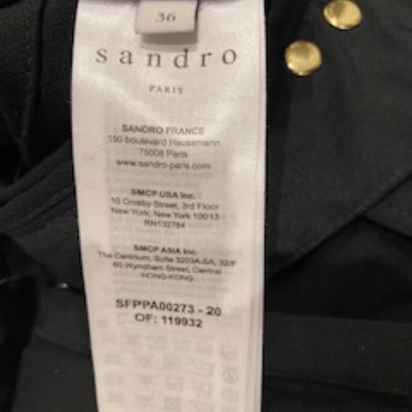 Clearout-Sandro one side peplum style black pants (3/4 length) size 36 - Picture 4 of 9